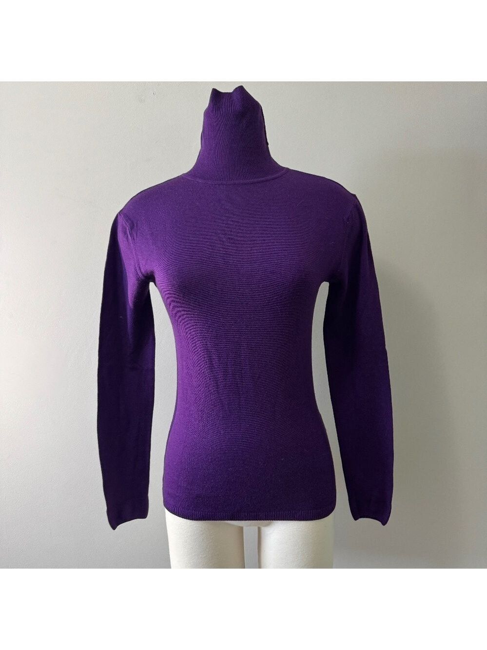 Hudson Bays Violet Women's Turtleneck Sweater Woolmark 100% wool XS